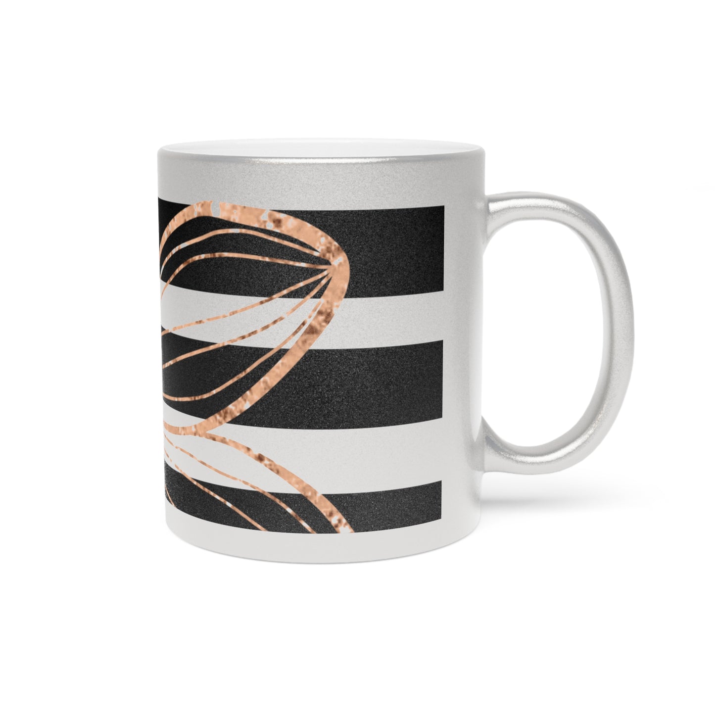 black and white stripe Metallic Mug (Silver\Gold)