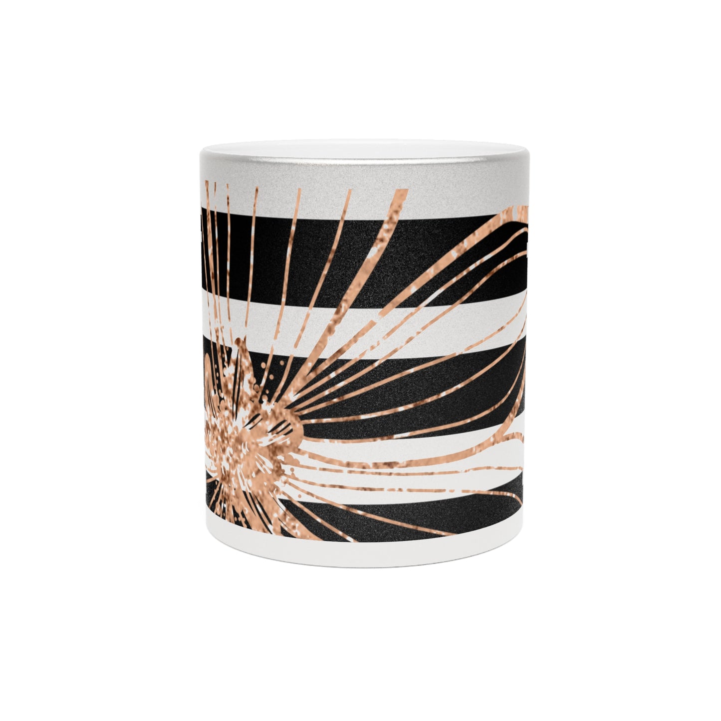 black and white stripe Metallic Mug (Silver\Gold)